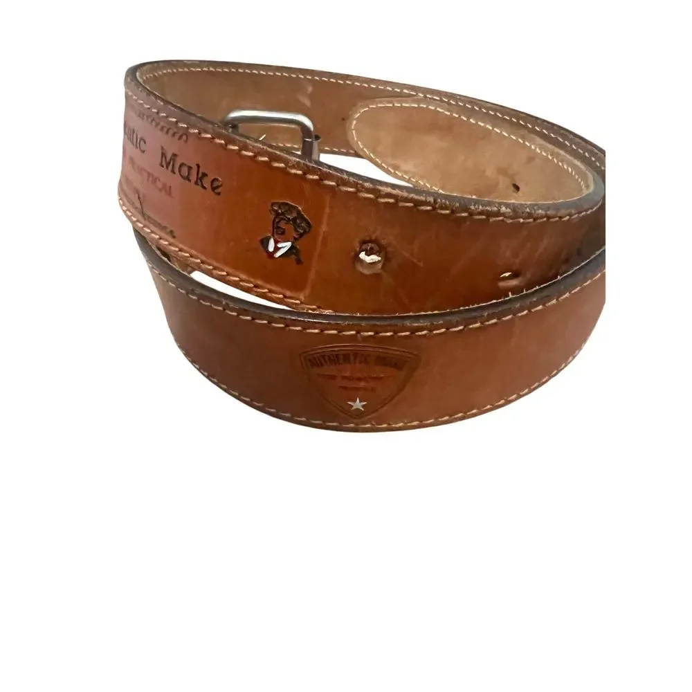Vintage Genuine Leather Belt size M brown Authentic Make